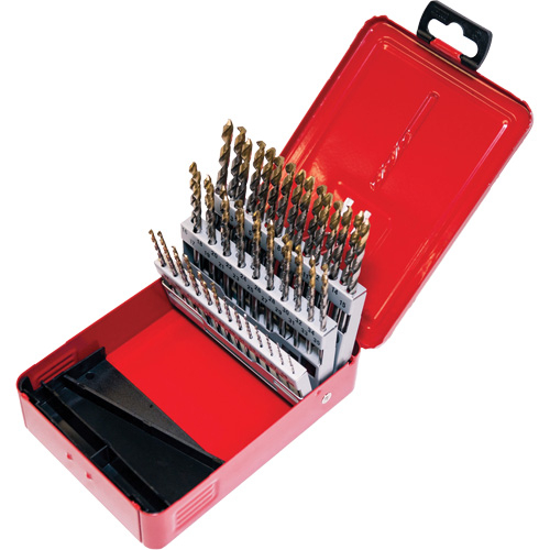 Jeu de forets courts, 60 morceaux, Acier rapide Distribution Industrielle GC