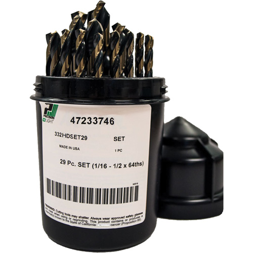 Heavy-Duty Drill Bit Set , 29 Pieces, High Speed Steel Distribution Industrielle GC