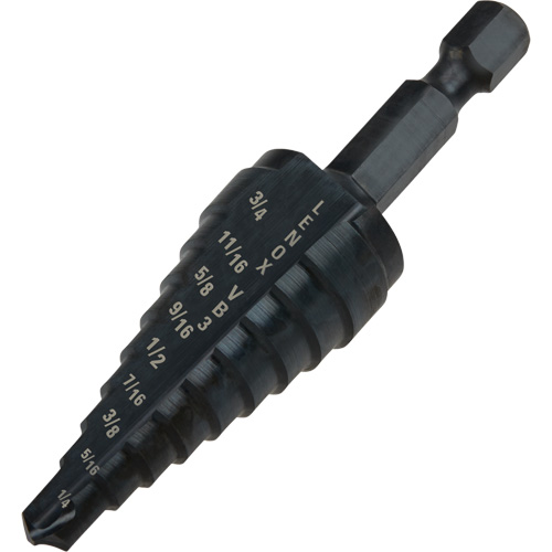 Foret &eacute;tag&eacute; no 3, 1/4" - 3/4", Incr&eacute;ments de 1/16", Acier rapide Distribution Industrielle GC