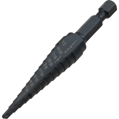 Foret &eacute;tag&eacute; no 1, 1/8" - 1/2", Incr&eacute;ments de 1-3/2", Acier rapide Distribution Industrielle GC