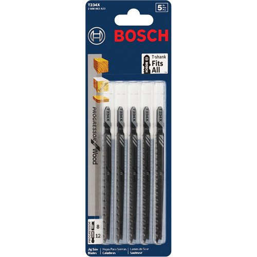 Jigsaw Blade, High-Carbon Steel, T-Shank, 4-5/8" L, 8-12 TPI Distribution Industrielle GC