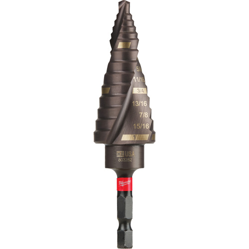 #8 Shockwave Impact Duty Step Drill Bit, 1/2" - 1" , 1/16" Increments, Titanium Distribution Industrielle GC