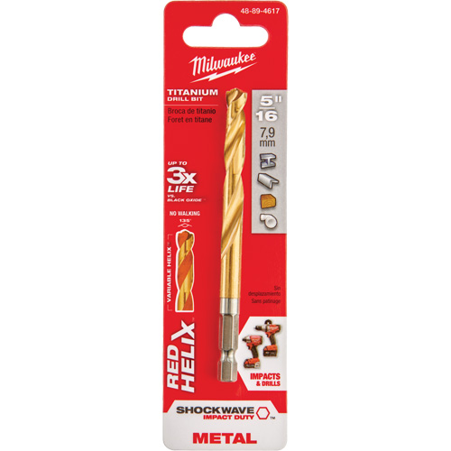 Foret Shockwave, 5/16", Titane, Cannelure 2-39/64", Pointe de 135° Distribution Industrielle GC