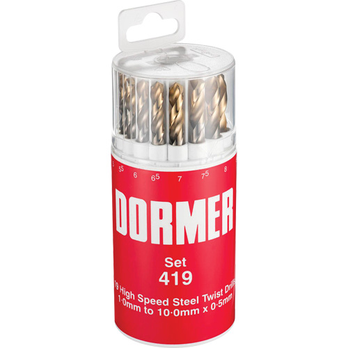 Jobber Drill Bit Set, 19 Pieces, High Speed Steel Distribution Industrielle GC