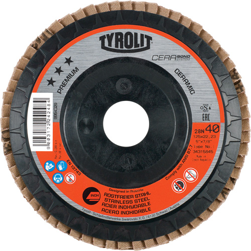 Disque &agrave; lamelles, 4-1/2" x 5/8"-11, Type 27, Grain 40, C&eacute;ramique Distribution Industrielle GC