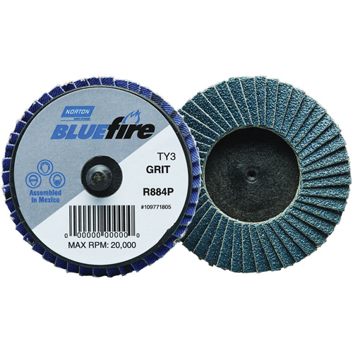 BlueFire&reg; R884P Mini Flap Disc, 2" x Type 27, 40 Grit, Zirconia Alumina Distribution Industrielle GC