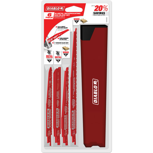 Ensemble de lames de scie alternative pour la coupe/d&eacute;molition du bois avec clous Distribution Industrielle GC