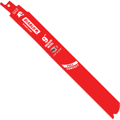 Medium Metal Reciprocating Saw Blade, Bi-Metal, 14-18 TPI, 9" L x 1" W Distribution Industrielle GC