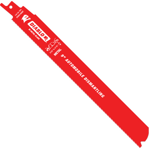 Reciprocating Blade for Auto Dismantling, Bi-Metal, 10-14 TPI, 9" L x 1" W Distribution Industrielle GC