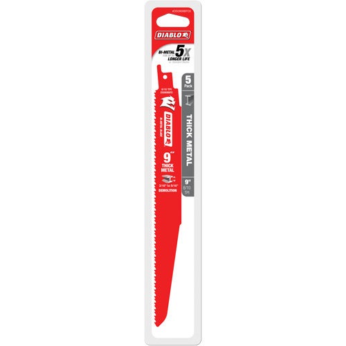 Reciprocating Blade for Thick Metal/Demolition, Bi-Metal, 8-10 TPI, 9" L Distribution Industrielle GC