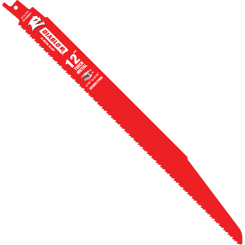 Reciprocating Blade for Thick Metal/Demolition, Bi-Metal, 8-10 TPI, 12" L Distribution Industrielle GC