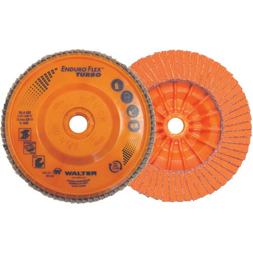 Disque &agrave; lamelles Enduro-Flex Turbo, 4-1/2" x 5/8"-11, Grain 36/60 Distribution Industrielle GC