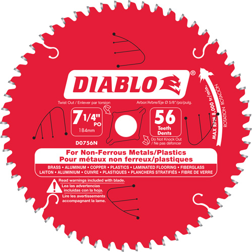 Lame de scie en aluminium, 7-1/4", 56 dents, Pour Non ferreux Distribution Industrielle GC