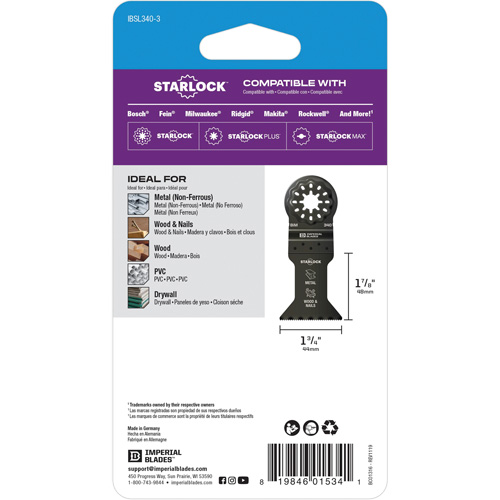 Starlock 1-3/4" Standard Metal Blade Distribution Industrielle GC