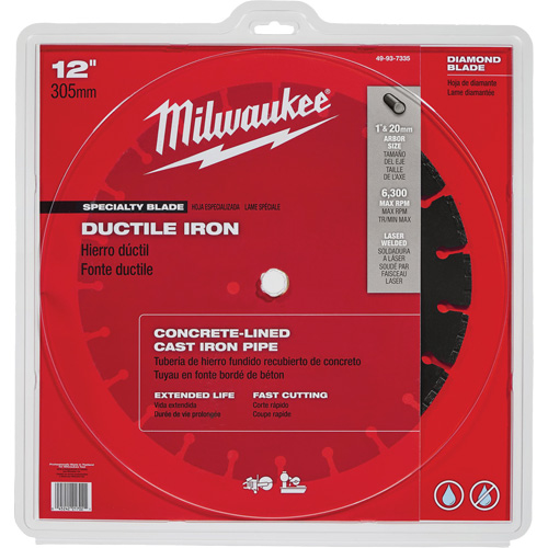 Lame de scie circulaire pour la fonte ductile, 12", Pour Fonte ductile Distribution Industrielle GC