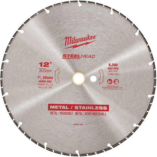 Lame &agrave; tronçonner au diamant Steelhead, 12", Pour M&eacute;tal Distribution Industrielle GC