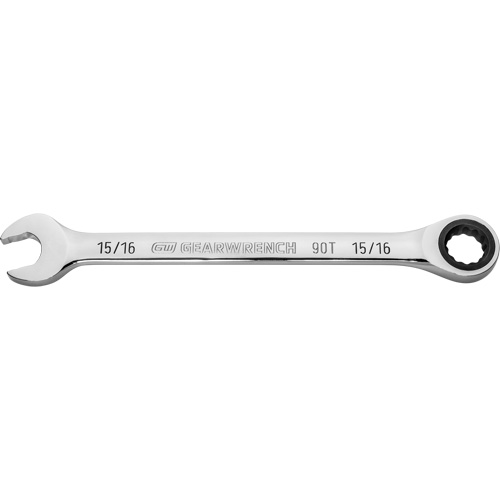 Cl&eacute; mixte &agrave; cliquet 90 dents, 12 pans, 15/16", Fini Chrome Distribution Industrielle GC