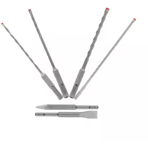 Jeu de forets et burins pour marteau &agrave; t&ecirc;te enti&egrave;rement au carbure &agrave; 4 couteaux SDS-Plus Rebar Demon, 6 morceaux, Carbure Distribution Industrielle GC