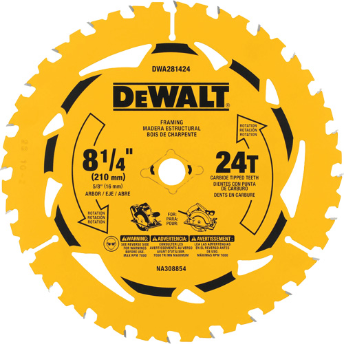 Ripping Circular Saw Blade, 8-1/4", 40 Teeth, Wood Use Distribution Industrielle GC