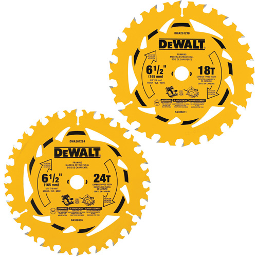 Circular Saw Blade Combo Pack, 6-1/2", 18/24 Teeth, Wood Use Distribution Industrielle GC