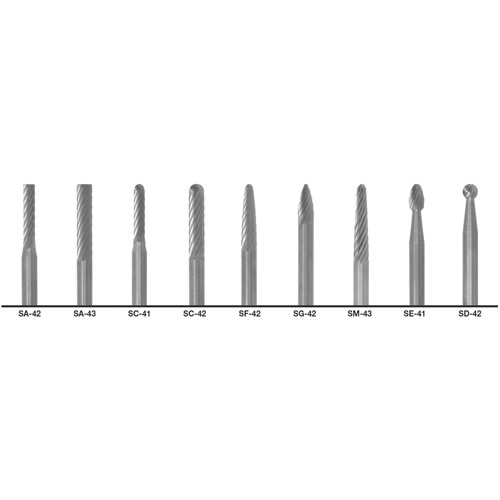 CLE-LINE 1855 Double Cut Carbide Burr Set, 9 Pieces Distribution Industrielle GC