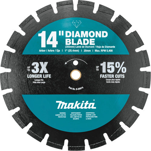 Lame diamant segment&eacute;e de 14", double usage Distribution Industrielle GC