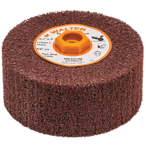 Tambour de conditionnement de surface Blendex, 4-1/2" dia. x 2" la, 5/8"-11 Arbre, Grain Moyen Distribution Industrielle GC