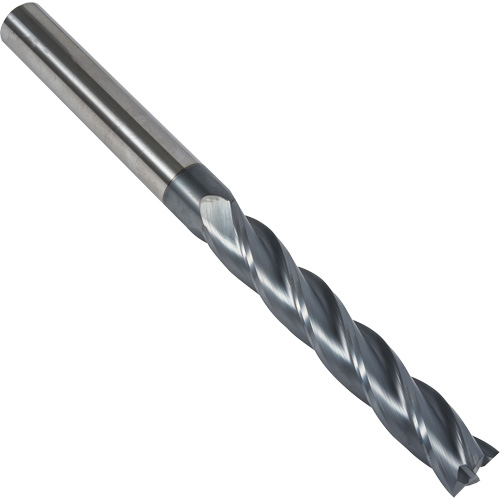 Fraise en bout carr&eacute;e extra longue 30° S237, 1/4" dia., 4" lo, 4 cannelures, 1/4" tige, Carbure Distribution Industrielle GC