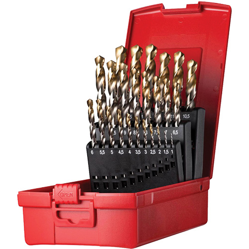 Jobber Length Drill Bit Set, 25 Pieces, High Speed Steel Distribution Industrielle GC