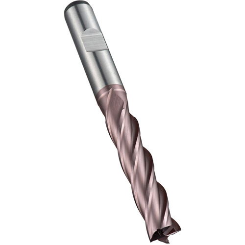 Fraise &agrave; embout droit, 5 mm dia., 68 mm lo, 4 cannelures, 6 mm tige, Acier rapide au cobalt Distribution Industrielle GC