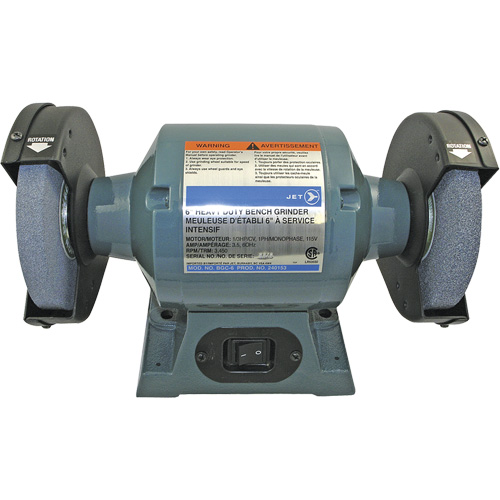 Meuleuse d'&eacute;tabli robuste BGC-6, Dia de roue 6", 1/3 CV Distribution Industrielle GC