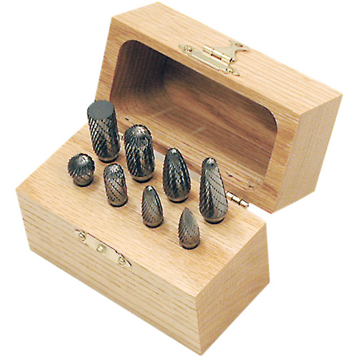 CBK-8 Carbide Bur Set in Wooden Box, 8 Pieces Distribution Industrielle GC