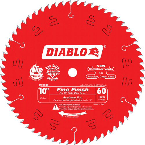 Lames de scie pour entrepreneur - Lames de scie finition fine, 10", 60 dents, Pour Bois Distribution Industrielle GC