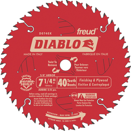 Lames de scie pour entrepreneur - Lames de scie finition, 7-1/4", 40 dents, Pour Bois Distribution Industrielle GC
