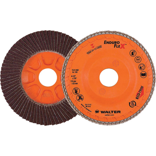 Disque &agrave; lamelles Enduro-Flex, 4-1/2" x 7/8", Type 27, Grain 120, Alumine de zirconium Distribution Industrielle GC