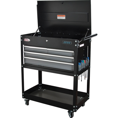 Utility Cart, 4 Drawers, 18" L x 33" W x 39" H, Black Distribution Industrielle GC
