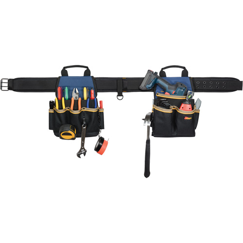 Combin&eacute;s de ceinture &agrave; outils &agrave; 20 pochettes, Polyester, Noir Distribution Industrielle GC