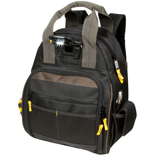 Sacs &agrave; dos pour outils Techgear &agrave; 53 pochettes, 16" lo x 13-1/4" la, Noir, Polyester Distribution Industrielle GC