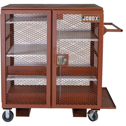Armoire mobile en treillis, Acier, 37 pi³, Rouge Distribution Industrielle GC