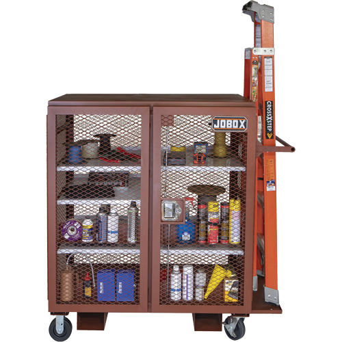 Armoire mobile en treillis, Acier, 37 pi³, Rouge Distribution Industrielle GC