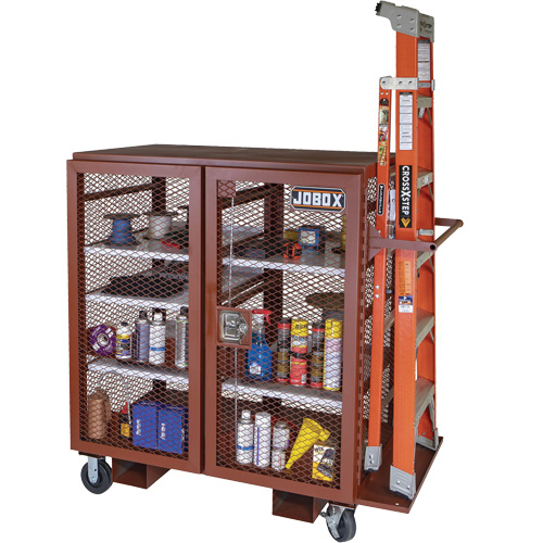 Armoire mobile en treillis, Acier, 37 pi³, Rouge Distribution Industrielle GC