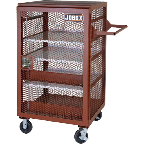 Armoire mobile en treillis, Acier, 22 pi³, Rouge Distribution Industrielle GC