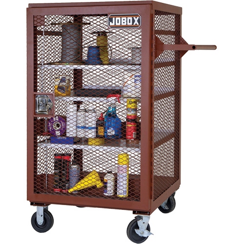 Armoire mobile en treillis, Acier, 22 pi³, Rouge Distribution Industrielle GC