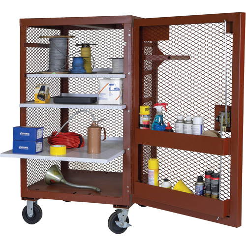 Armoire mobile en treillis, Acier, 22 pi³, Rouge Distribution Industrielle GC