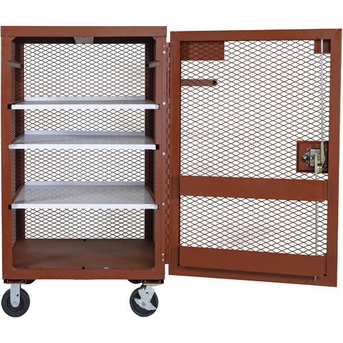 Armoire mobile en treillis, Acier, 22 pi³, Rouge Distribution Industrielle GC