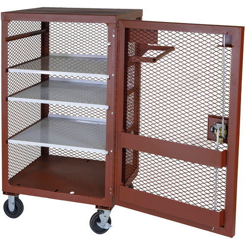 Armoire mobile en treillis, Acier, 22 pi³, Rouge Distribution Industrielle GC