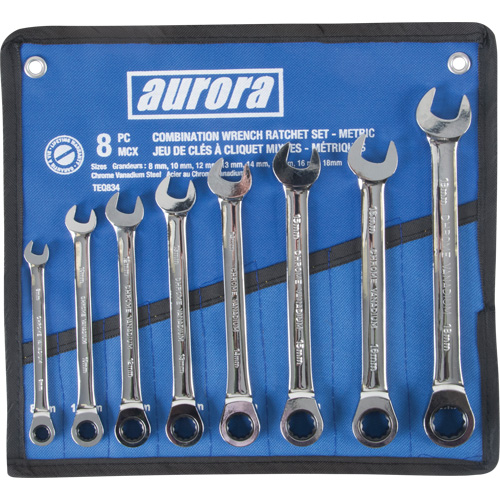 Fixed Head Wrench Set, Combination, 8 Pieces, Metric Distribution Industrielle GC