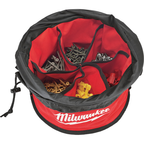 Sac range-tout style parachute, 11-4/5" lo x 11-4/5" la x 11" h, Nylon, Noir/Rouge Distribution Industrielle GC