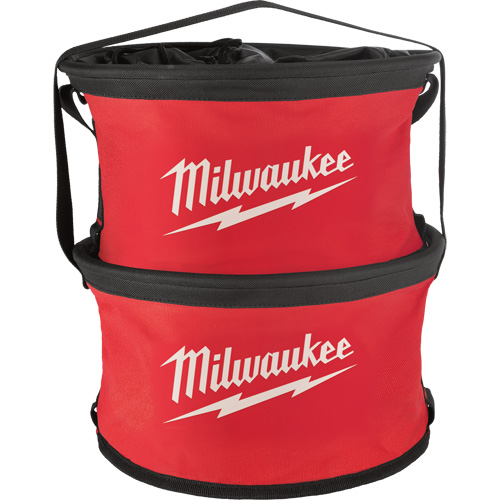 Sac range-tout style parachute, 11-4/5" lo x 11-4/5" la x 11" h, Nylon, Noir/Rouge Distribution Industrielle GC