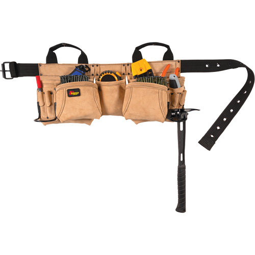 Ceinture &agrave; outils pour menuisier, Cuir, Havane Distribution Industrielle GC